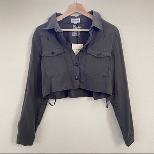 Superdown Cropped Military Button down Shirt
